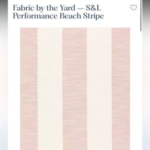 7+ yards. Serena and lily Striped Pink and Cream Fabric